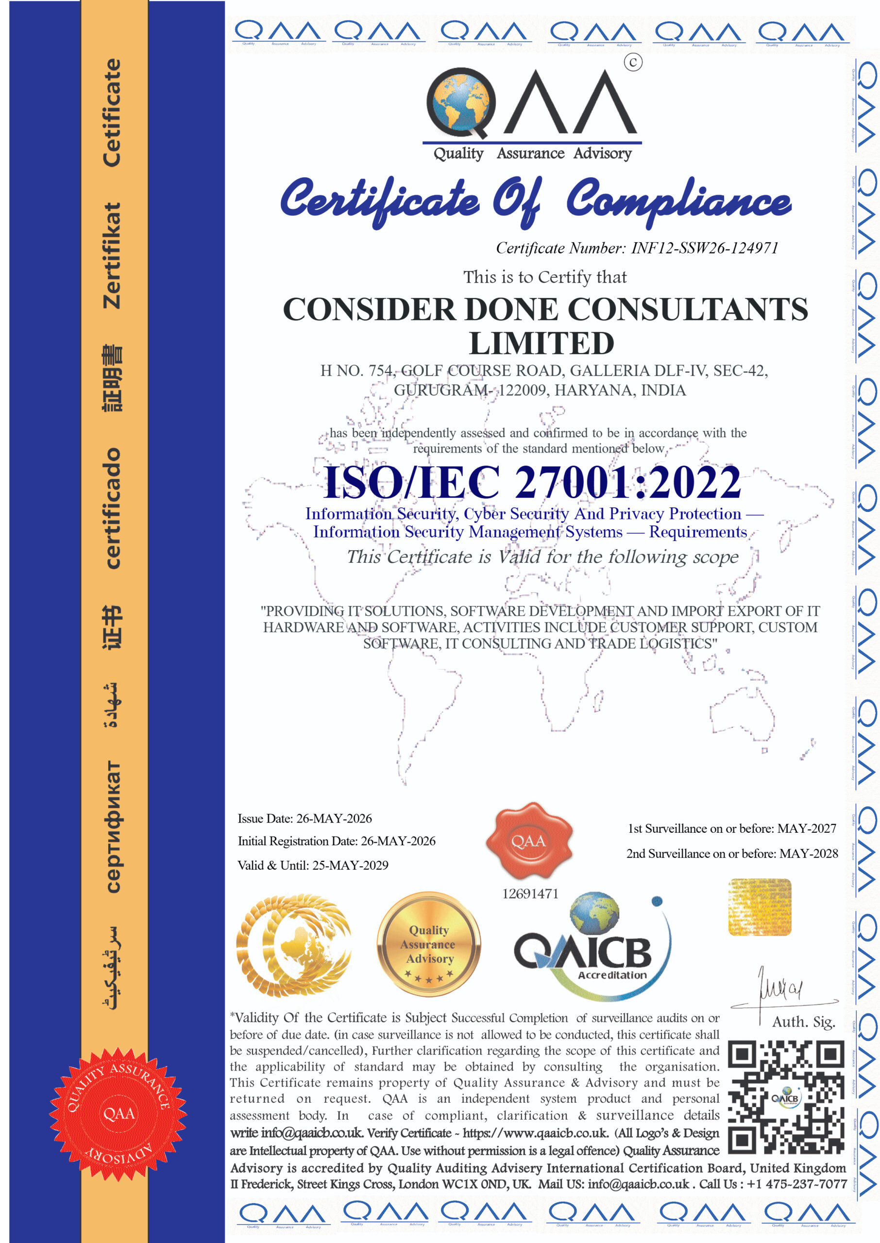 ISO/IEC 27001:2022 Certified
